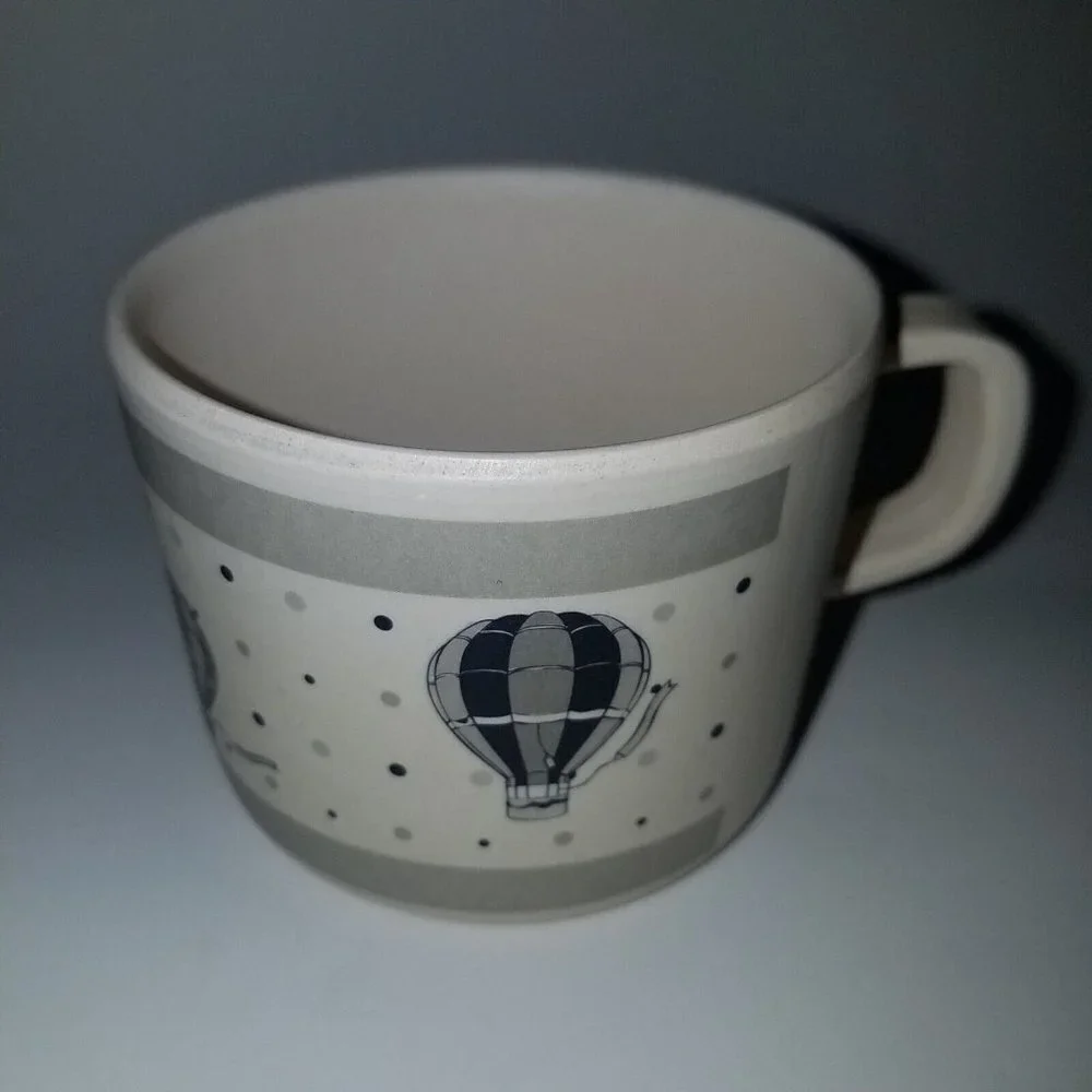 Hot Air Balloon Mug Cup Divided Plate Baby Toddler Child Up Up And Away Set Lot